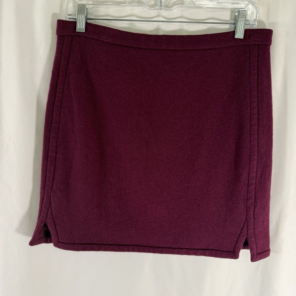 J. Crew Wool Blend Mini Skirt Women's 8 Purple Zip Back Lined Fall Winter